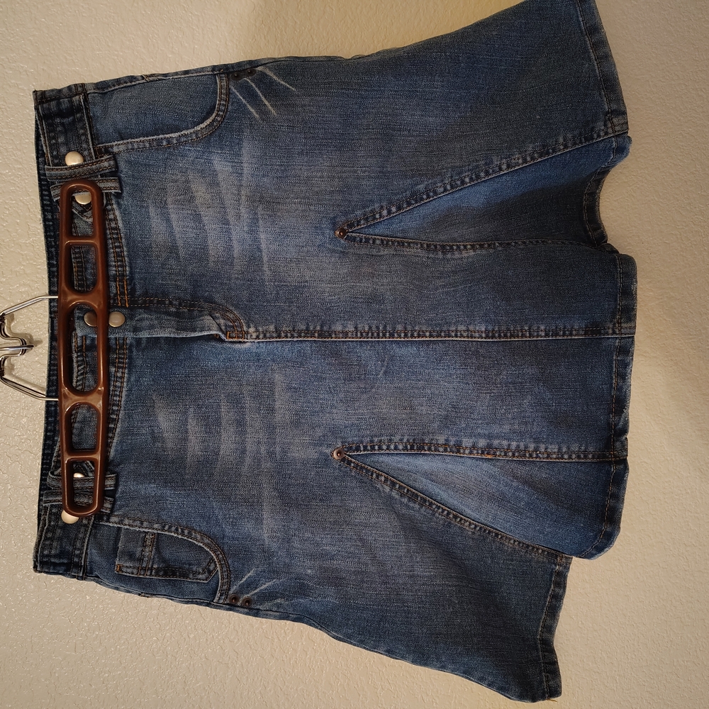All American Girl Wax Jeans  Denim Mini Skirt